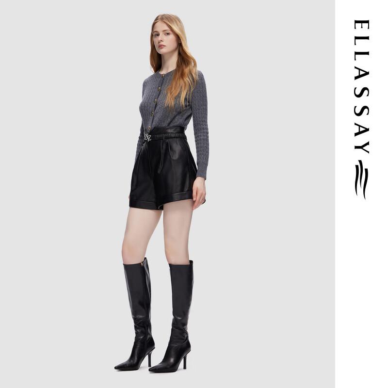 ELLASSAY Women's Round Neck Knit Cardigan