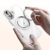 Metal Bracket Magnetic Clear Phone Case For iPhone 16 15 Pro Max 14 Pro 13 12 for Magsafe Transparent Shockproof Hybrid PC Hard Bumper Cover