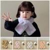Solid Color Bowknot Scarf Korean Style Kids Plush Scarf Sweet Anti-Cold Neckerchief  Gifts
