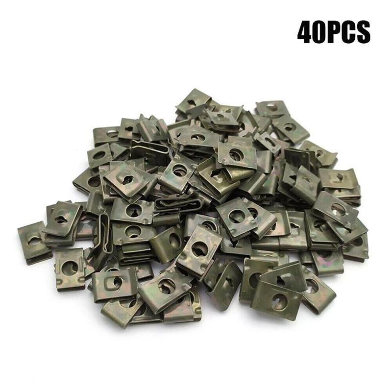 10/20/30/40 Stück Auto-Schraubenbasis U-Klammer Auto-Modifikation Befestigungselement Metall Kotflügel Stoßstange Schutzklammer Auto-Innenzubehör