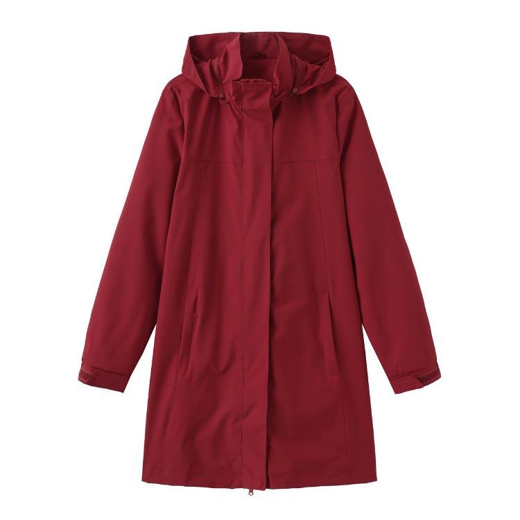 Veste Coupe-vent Femme Printemps Automne Fine Manches Longues Déperlante Capuche Amovible Couleur Unie