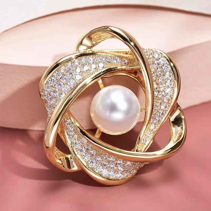 

03 Премиум-легкая роскошная микро-инкрустированная циркониевая брошь-бант из супер-флеш-бусины в стиле ретро