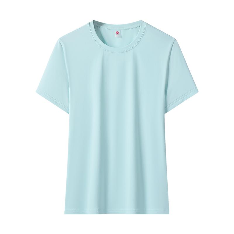 Summer Ice Silk Speed Drying Short Sleeve Women's Outdoor Leisure Sports Running Fitness T-shirt Elastic Loose Round Neck Top