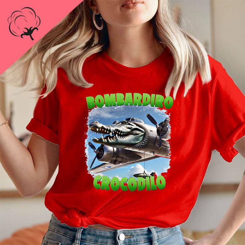 

Camiseta Bombardiro Crocodilo Italian Brainrot Casual Funny T Shirt Unisex Women Cotton Creativity Vintage Streetwear Graphic Tee 4XL