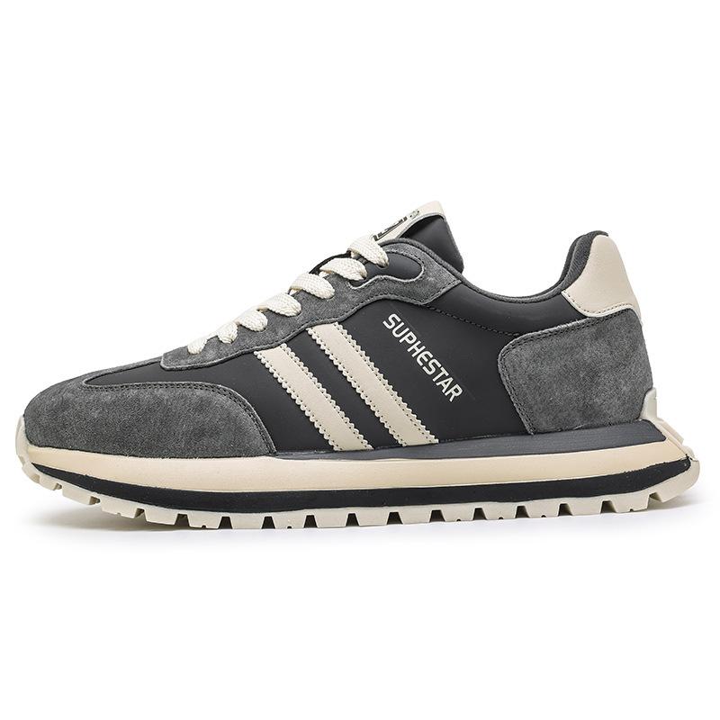Men's Shoes Winter New Leather Surface Casual Versatile Sports Shoes Men's Outdoor Soft Sole Heightening Running Velvet Forrest Gump Shoes