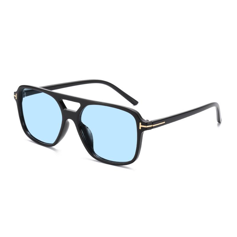 T-Shaped Double-Beam Ocean Sunglasses: Men's & Women's Retro Driving Shades, Square UV Protection Frame.