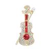 Rhinestones Studded Violin Shape Brooch Lapel Pin Artistic Brooch Pin for Formal Event Outfit Women and Men Unisex