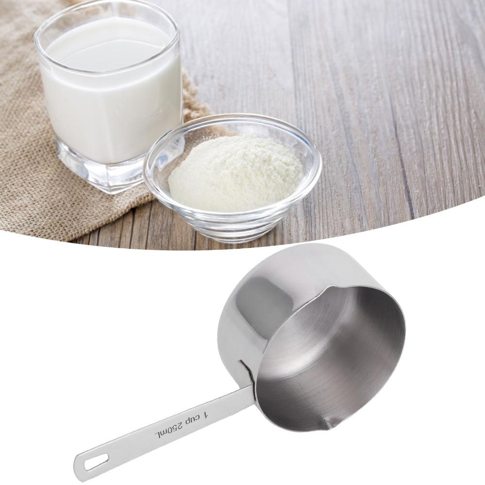 Stainless Steel Measuring Cup Dual Pour Mouth Baking Dosing Spoon Measuring Scoop  Food Ingredients