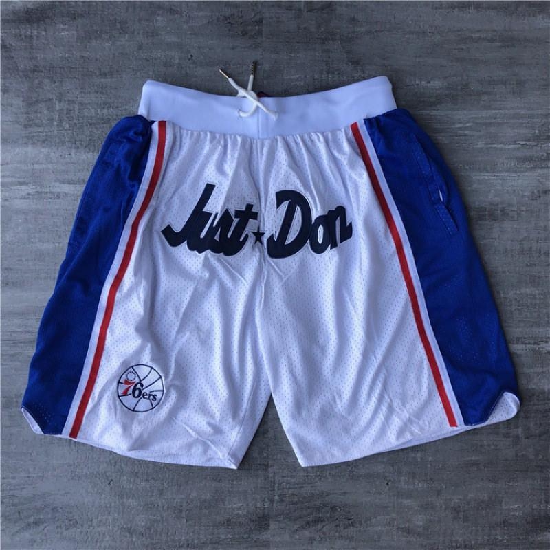 Basketball Shorts With Embroidered NBA Team Logos Super Sonic 76ers Lakers Rockets Magic Raptors Ultrafine Fiber Sport