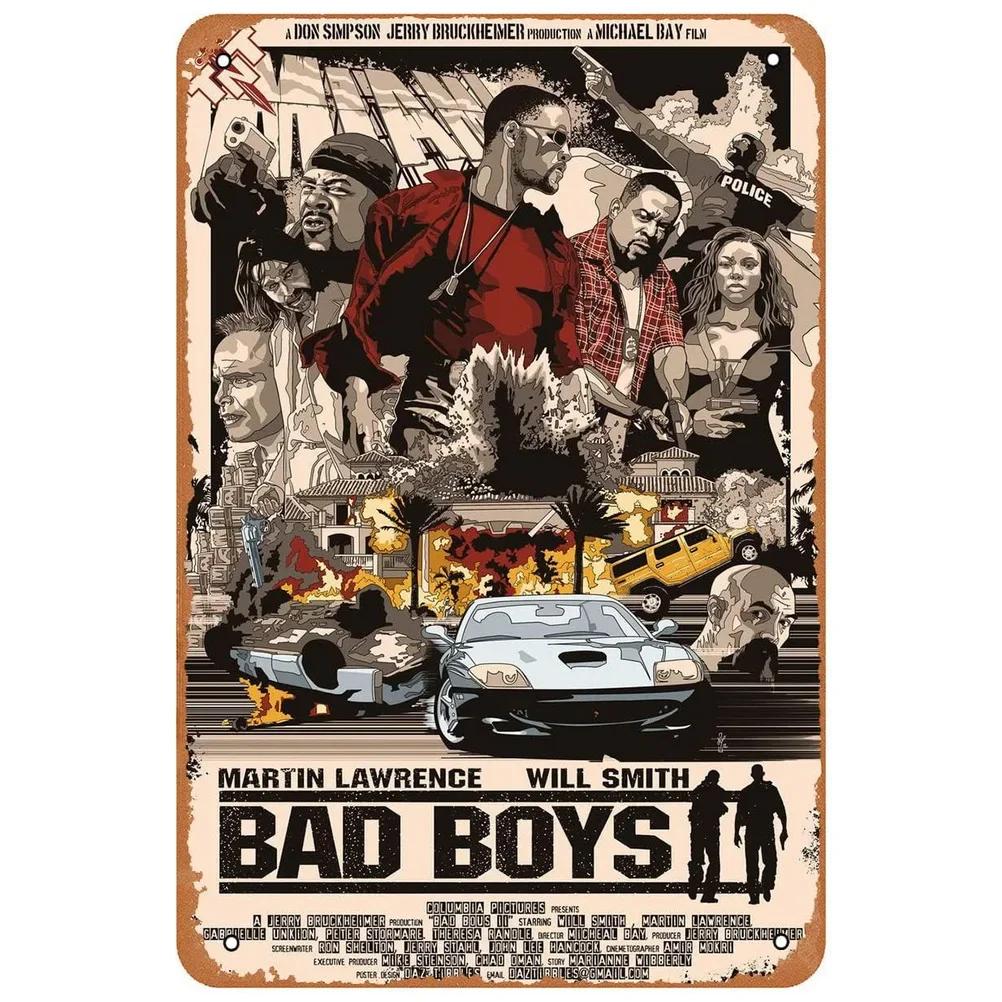Old Film Poster Painting Training Day Bad Boys Mad Max Tin Sign Shabby Decoration Metal Plate Home Room Wall Plaques Sign Decor