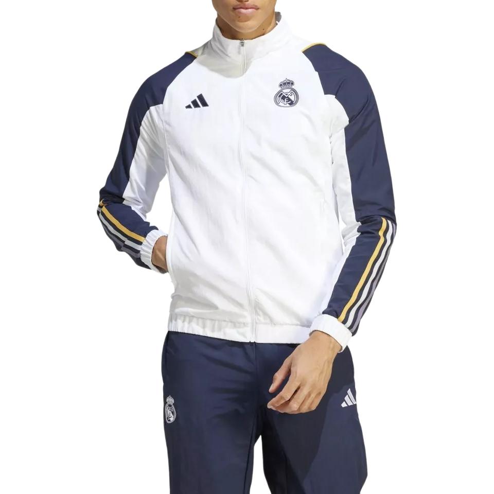 

Adidas Real Madrid Real Pre Zip Collar Striped Football Jersey Men jersey IB0863 L