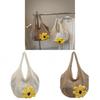 Minimalist Straw Tote Bag For Women With Flower Embellishments For Casual Day Out