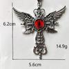 Nieuwe Gotische Creatieve Duivelsvleugels Kruis Rode Duivelsoog Grote Hanger Roestvrij Staal Ketting voor Vrouwen Mannen Halloween Feest Sieraden