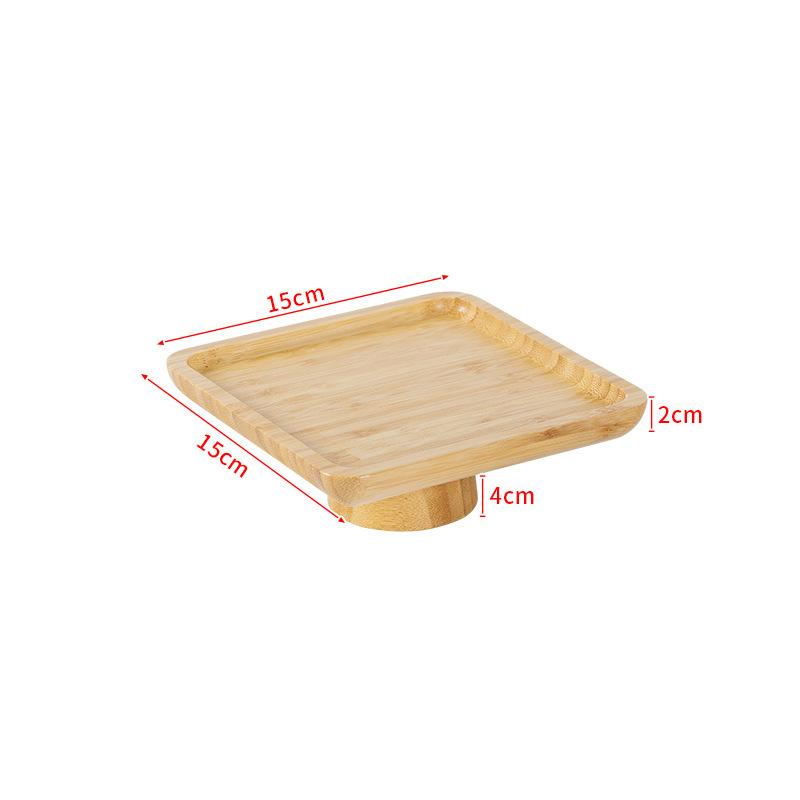 Bamboo Mini Tray Multi Style Storage Trays For Jewelry Photography Props Coaster Flower Pot Base Desktop Storage Supplies