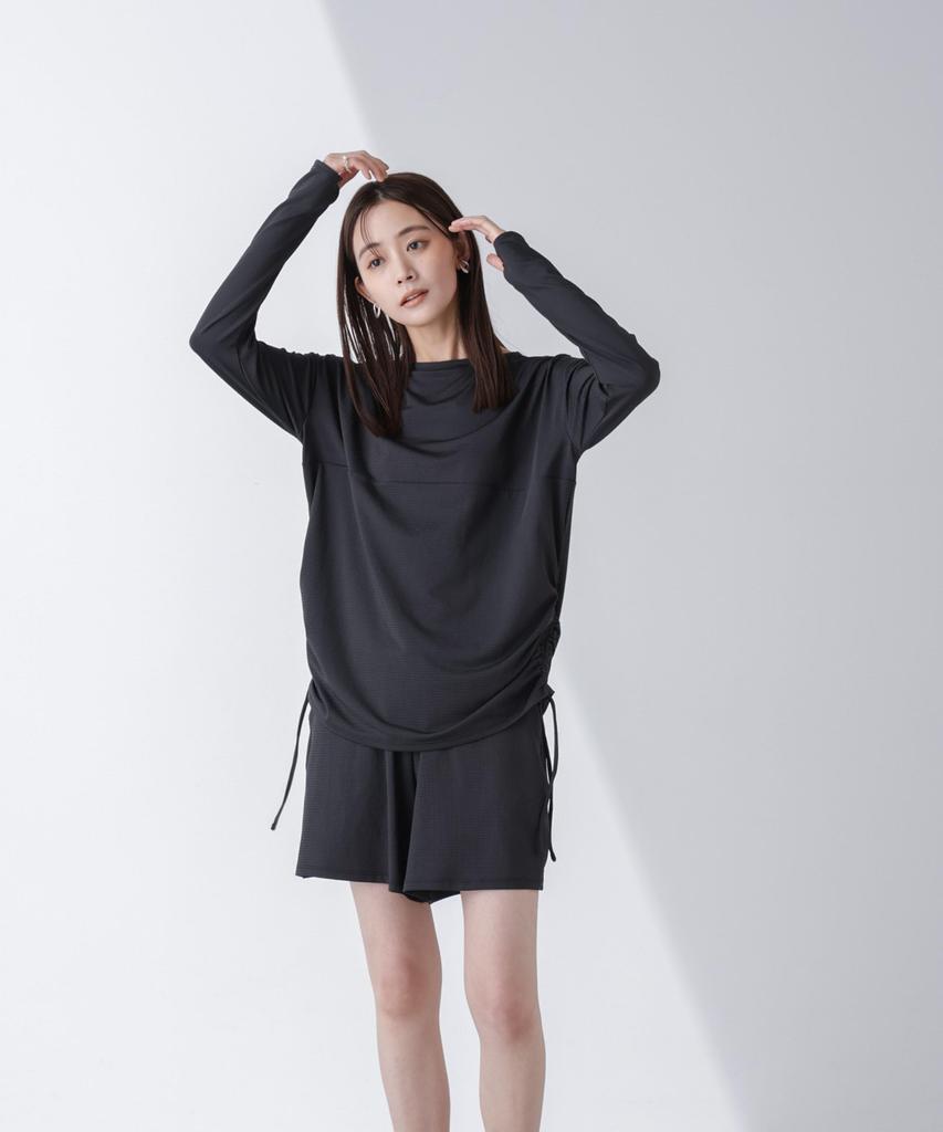 Nano Universe WATERSIDE & DAILYWEAR Rash Guard Set, Size Small, Black