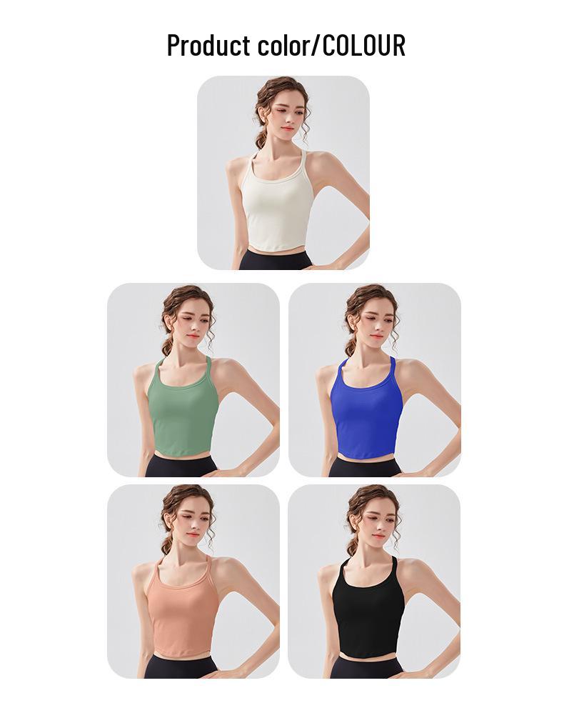Women's Shockproof Sports Vest - Back Design, Breathable, Tight Fit Camisole