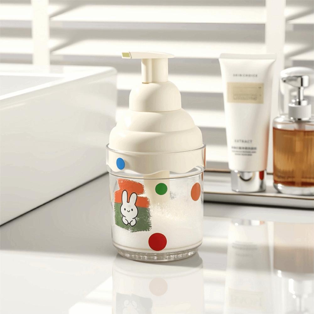 

Plastic Foam Pump Bottle Large Capacity Soap Dispenser Cartoon Cosmetic Containers Liquid Soap бежевий