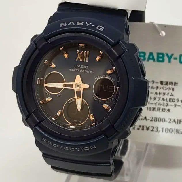 Used New CASIO BABY-G Solar Radio Watch BGA-2800-2AJF Casio Ana-Digi Radio Solar Navy Watch