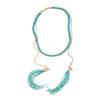 Hanging Neck Bohemian Waist Chain Rice Beads Sweater Chain Portable Long Turquoise Necklace  Girls