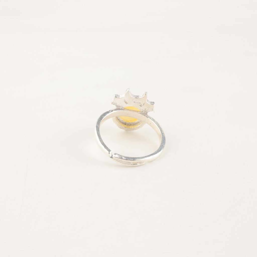 Natural Yellow Cat's Eye Gemstone 925 Sterling Silver Jewelry Handcrafted Ring RR-67-33