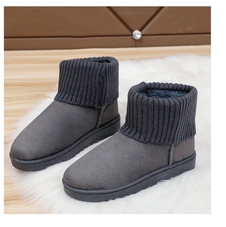 

2024 новые шерстяные зимние ботинки короткие ботинки водонепроницаемые на плоской подошве на толстой подкладке теплые хлопковые ботинки 36 серый