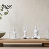 Conjunto de Esculturas Abstratas de Figura de Yoga Talos 3 Peças, Dançarina Oca com Acabamento Brilhante Dourado Prata Fosco Preto Nude, Decoração Moderna para Mesa de Escritório Quarto Sala