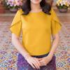ZANZEA Women Casual Round Neck Summer Short Sleeve Plain Blouse