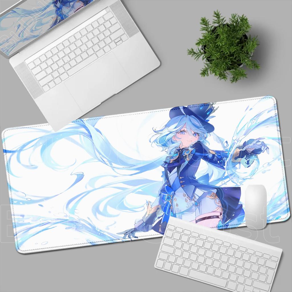 HD New Pretty Genshin Impact Furina Anime Mousepad Game Office PC Kawaii Girl Desk Mat Keyboard Mouse Pad Laptop Mice Mat Carpet