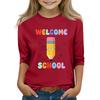 Kids Printed Three-Quarter Sleeve Round Neck Top for Back to School Casual Wear