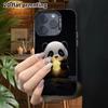 Carcasa de telefon: Plat 2D, potrivit pentru husă protectoare iPhone 18 17 16 15 14 13 12 Pro, ursuleț panda mic îmbrățișând luna, cadou de sărbătoare perfect pentru Crăciun an