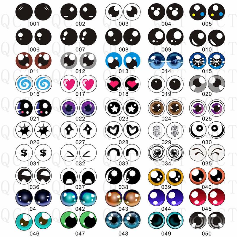 50Pcs 681012Mm Doll Glass Eye Round Dragon Cat Eyes In Pairs Flatback Cabochons Decoration Keychain Diy Accessories