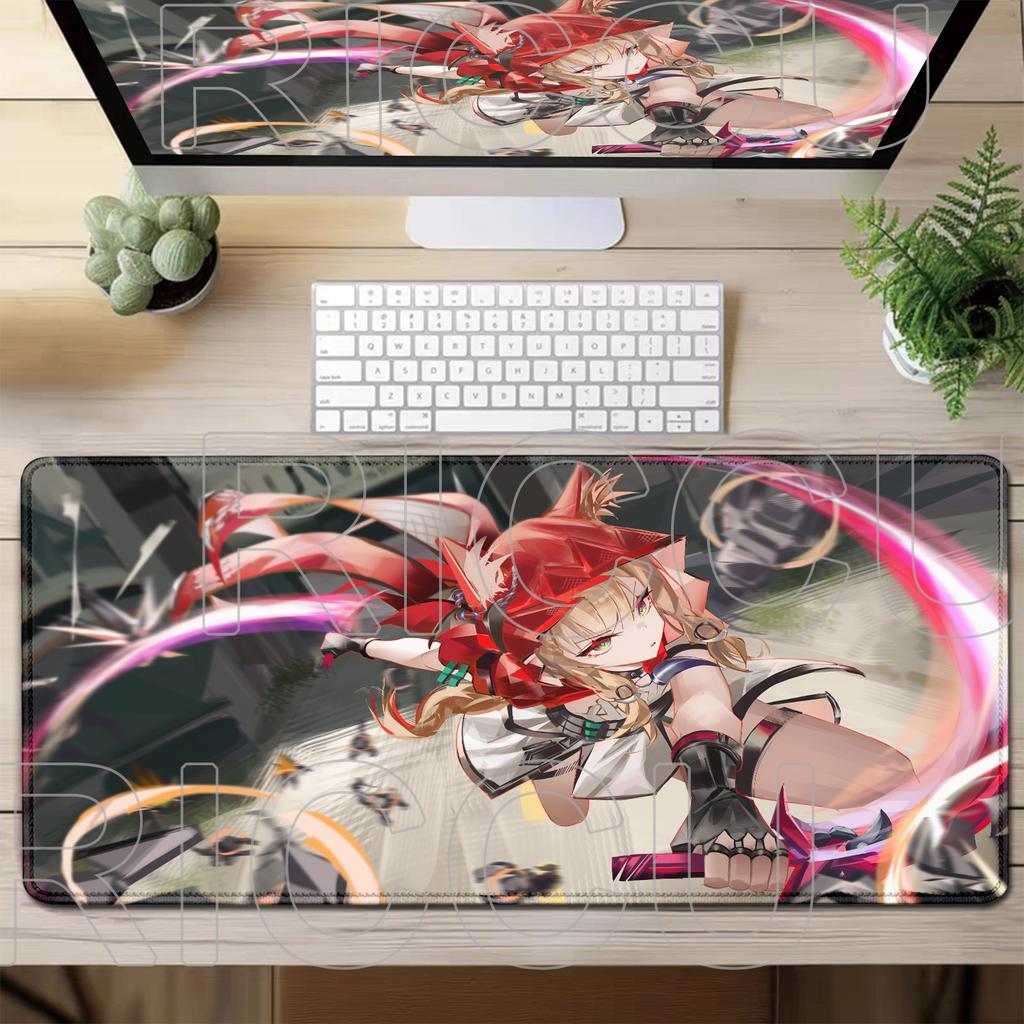 Stampa HD Arknights Endfield Rossi Tappetino per Mouse XXL Grande Carino Anime Tappetini per Tastiera Gamer Mausepad Tappeto per Scrivania Studente