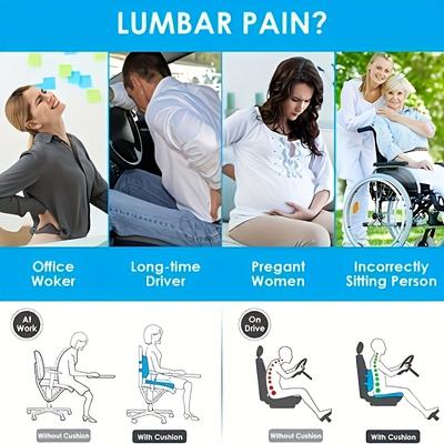 Orthopädisches Sitzkissen für das Steißbein und Lordosenstützkissen für Bürostuhl, Auto, Rollstuhl, Sitzkissen, Rückenstützkissen
