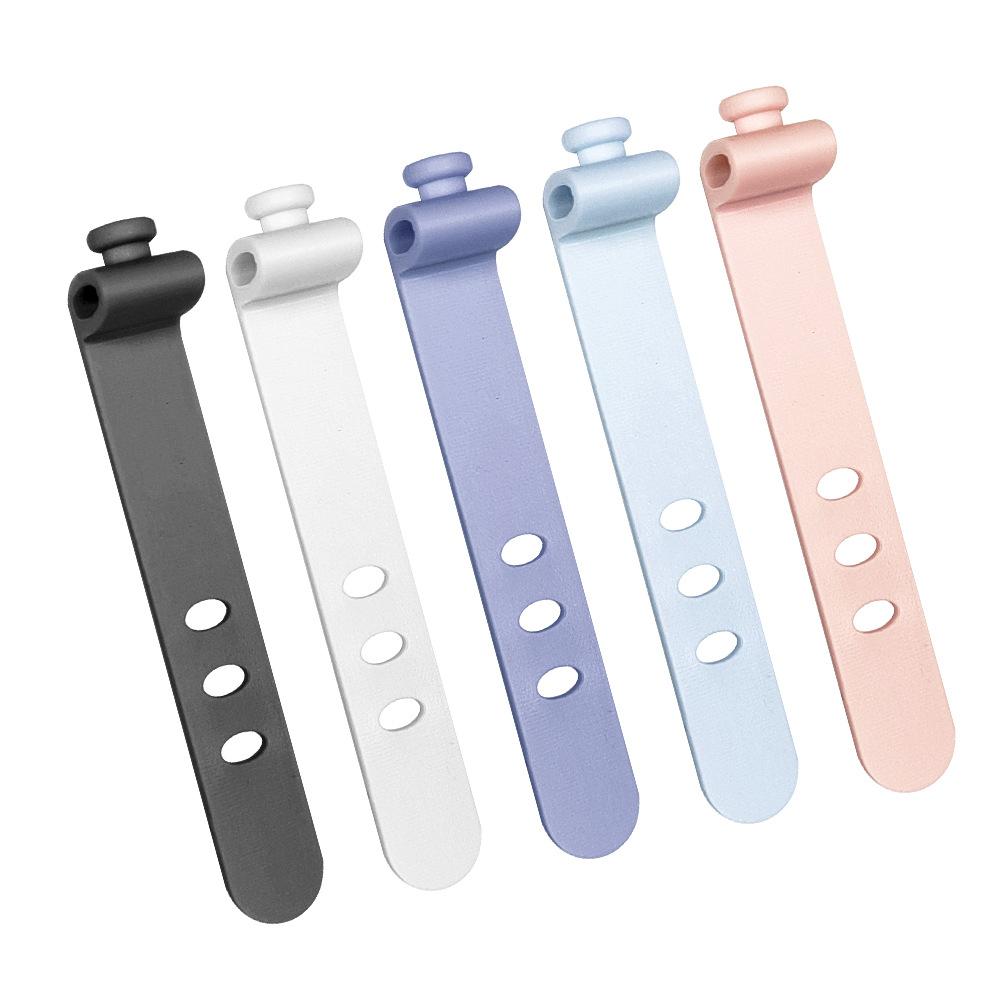 20pcs 73mm Reusable Silicone Cable Ties, Cord Organizer Wire Holder Straps, Portable Cable Management Zip Clips