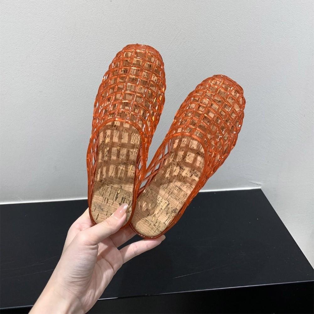 Soft Fishing Net Jelly Sandals Non-Slip DIY Shoes Charms Shoes Casual PVC Crystal Slippers  Girls