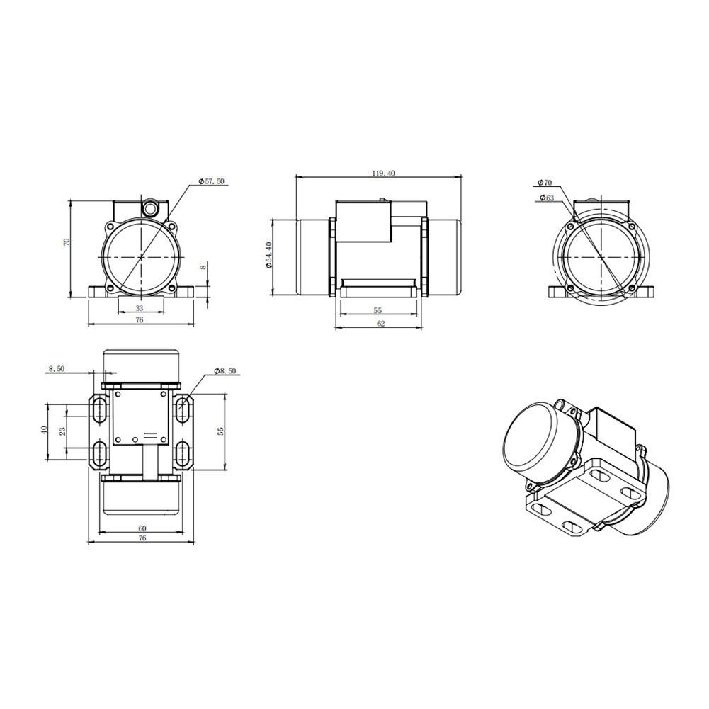 DC24V 50W Vibration Motor With Speed Controller 9 Speeds Vibrating Motor 4000rpm High-selling Tool Accessories