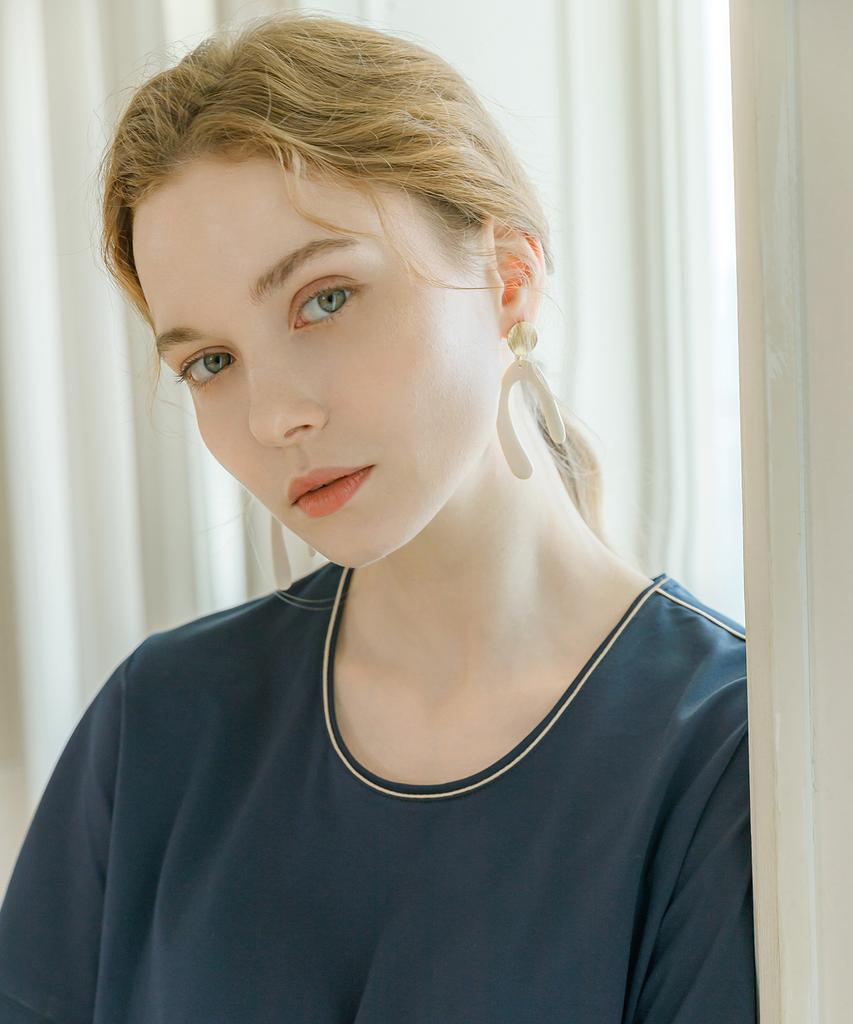 Pelimela Supima Line T-Shirt [Navy]