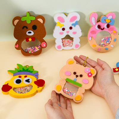 Kreskówkowe Nietkane Potrząsane Zawieszki Zestawy Materiałów DIY Dla Dzieci Dzieci Łatwe do Przyklejenia Akcesoria Ręcznie Robione Rzemiosło Shaker Puzzle Zabawki