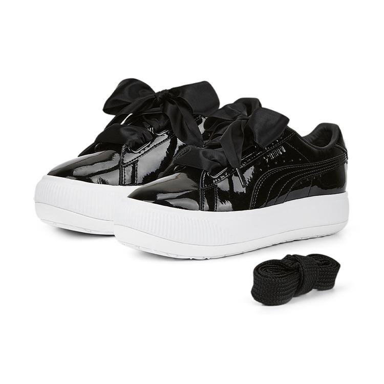 (WMNS) PUMA Suede Mayu Heart Patent 'Black White' Women's 385967-02