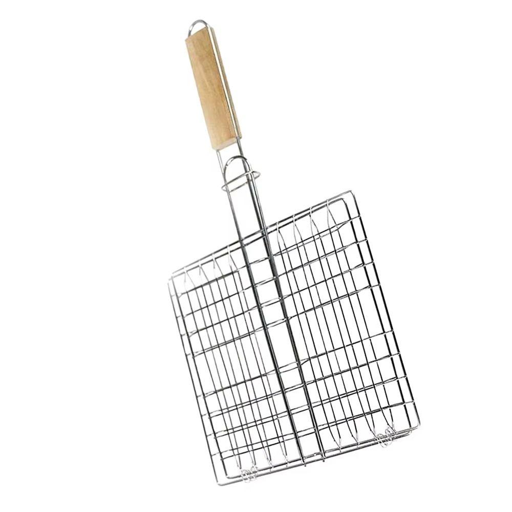 Reusable Fish Grilling Rack Folding BBQ Grilling Basket Portable Fish Grill Baskets  for Veggies