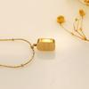 Accessories Light Luxury Niche Design Clavicle Chain High Sense Letter Square Pendant Titanium Steel Necklace Women'S Summer