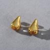 Metal Inlaid Water Drop Glass Beads S925 Silver Needle Stud Earrings Simple Sweet Cool Style Personalized Fashion Earrings