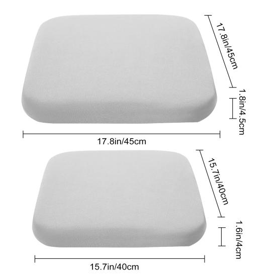 Sitzkissen aus Memory-Schaum mit Bändern, langsame Rückfederung, für alle Jahreszeiten, rutschfester, waschbarer Bezug, elastischer Stuhl für Auto, Zuhause, Büro, quadratische Sitzmatte