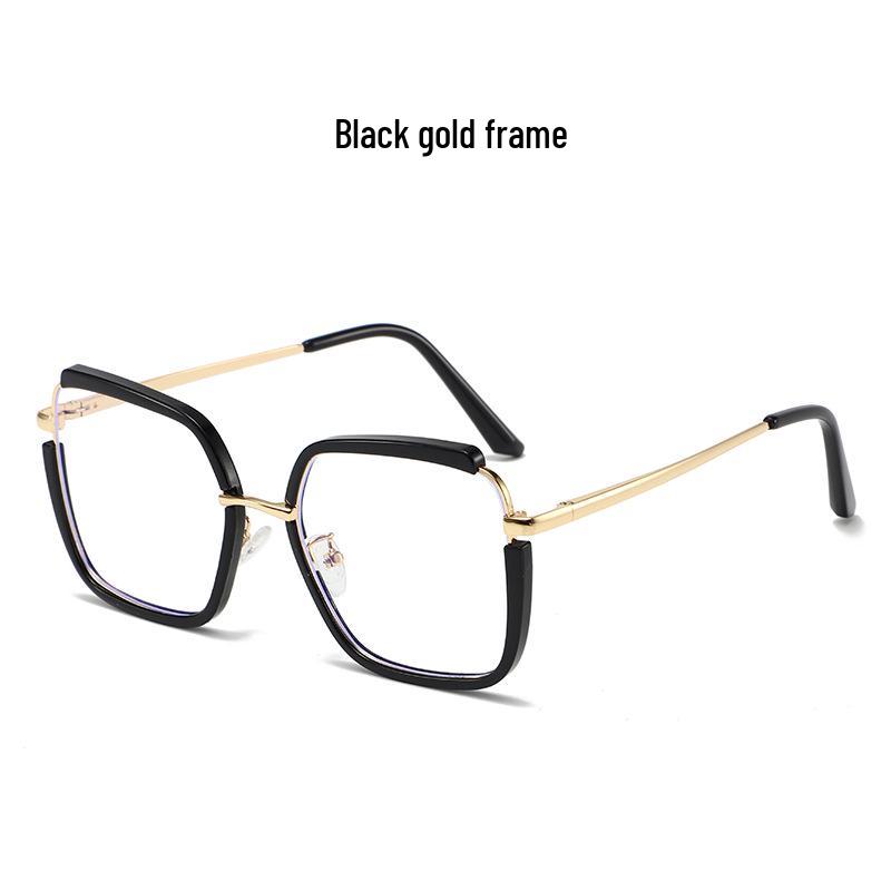 Trendy European & American Style Color-Block Large Frame Women's Glasses - Photochromic Anti-Blue Light.