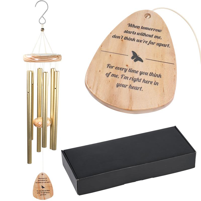 Outside Large Deep Tone Wind Chimes Sympathy Wind Chimes Outdoor ,With 6 Tubes Memorial Wind Chimes Garden Decoration золотой