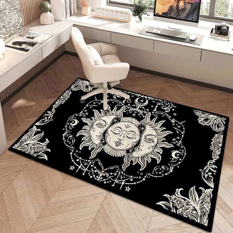 1Pc Sun and Moon Print Rug - Home Decoration Carpet For Living Room Bedroom Flooring Computer Chair Area Rug