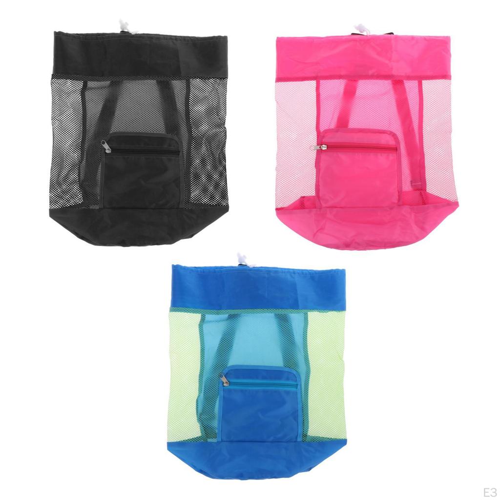 Beach Bag Collection Adjustable Carry Straps Sand Toy Shell Mesh
