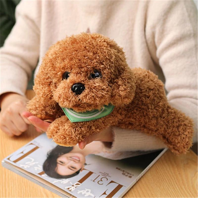 Soft Realistic Teddy Dog Plush Toy Cute Stuffed Puppy Doll Lovely Gift for Baby Kids Girls Birthday Present