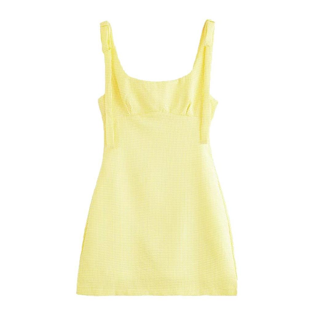 Women's 2025 Summer Plaid Spaghetti Strap Dress