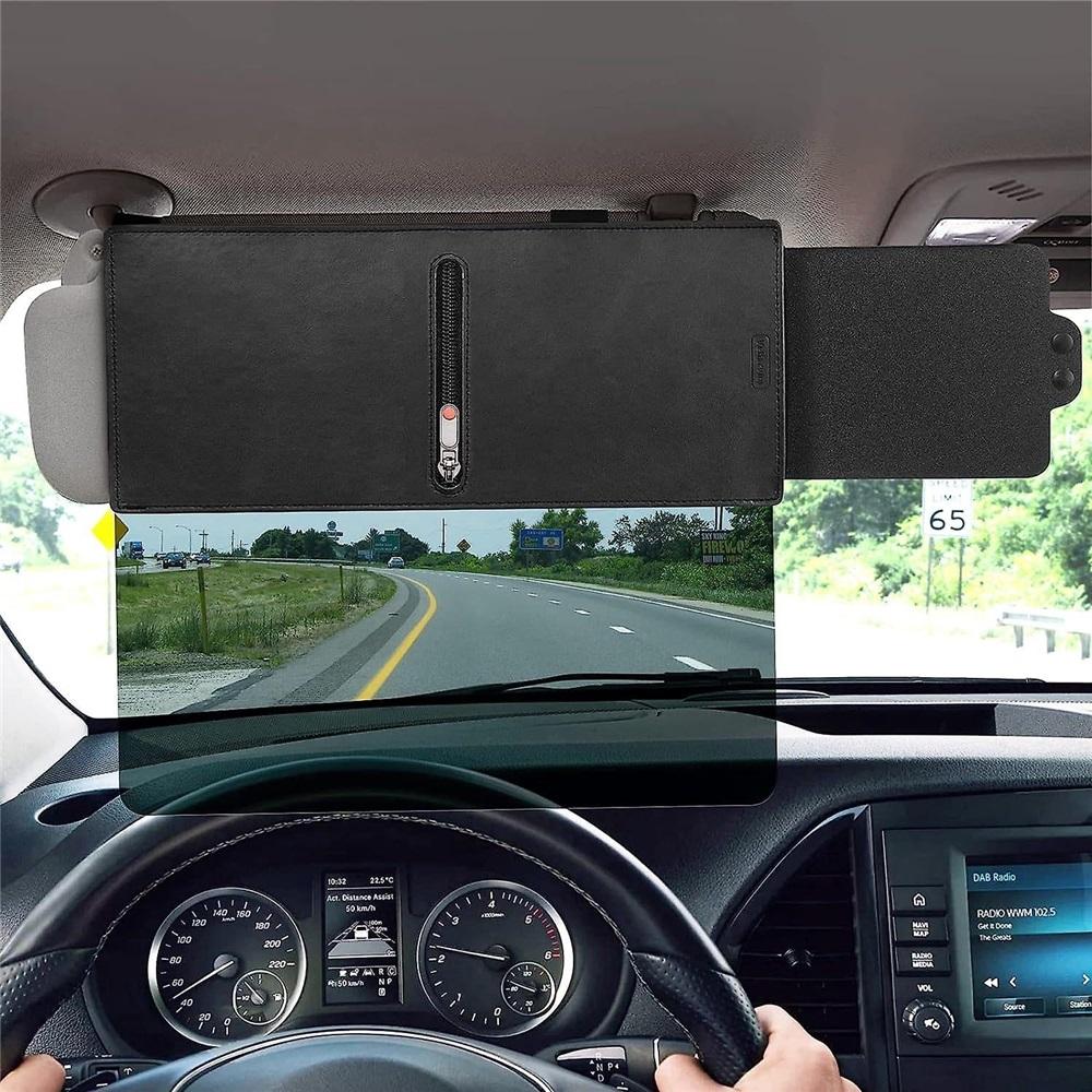 Sun Visor For Car With Zipper Slider, Upgraded Uv400 Car Sun Visor Extension With Pc Lens And Side Sunshade,anti-glare Car Visor 31x13cm
